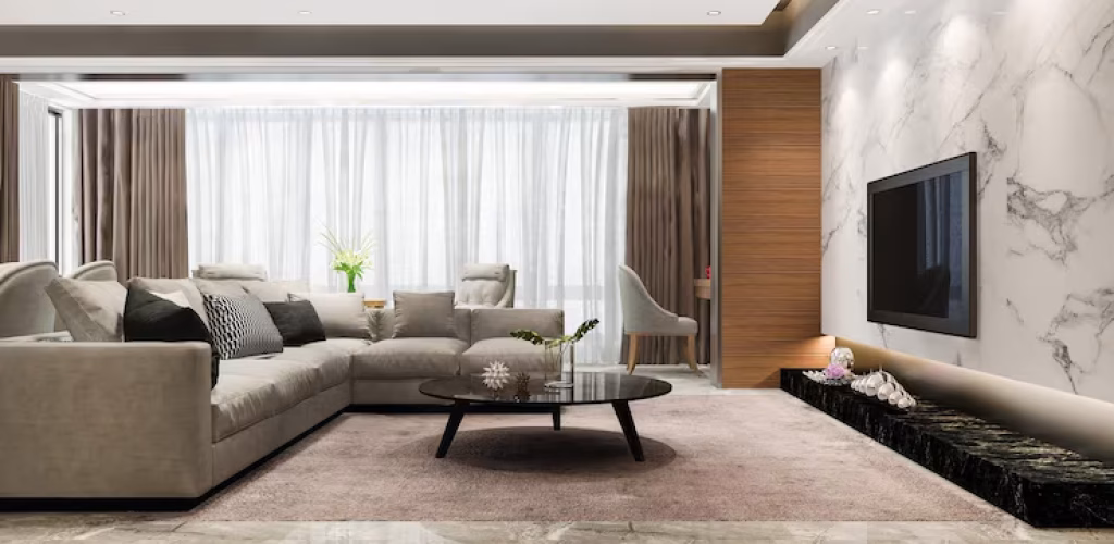 Bancada de mármore para cozinha com acabamento premium em ambiente moderno e sofisticado.